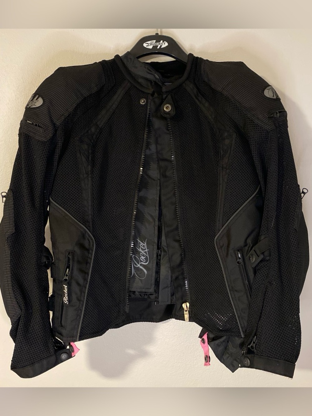 Joe Rocket Black Mesh Women’s Motorcycle Jacket with Pink Accents